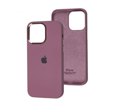 Чохол для iPhone 14 Pro Max New silicone Metal Buttons black currant