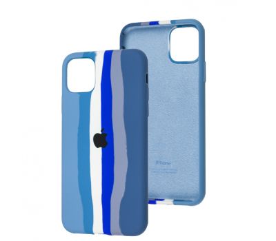 Чохол для iPhone 11 Pro Max Silicone Full rainbow blue