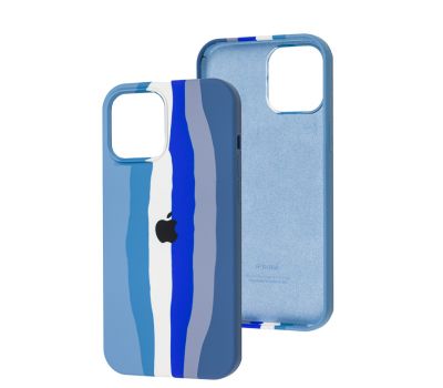 Чохол для iPhone 12 Pro Max Silicone Full rainbow blue