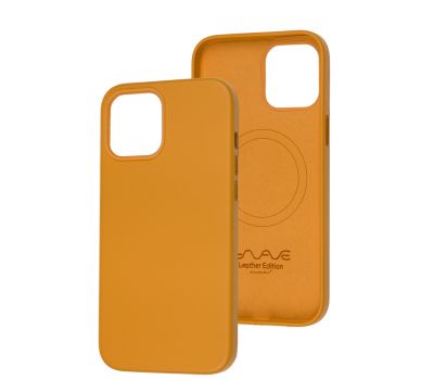 Чохол для iPhone 12 Pro Max WAVE Premium leather MagSafe orange