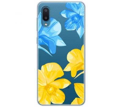 Чохол для Samsung Galaxy A02 (A022) MixCase патріотичні синьо-жовті квіти