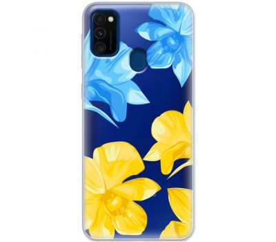 Чохол для Samsung Galaxy M21 / M30s MixCase патріотичні синьо-жовті квіти
