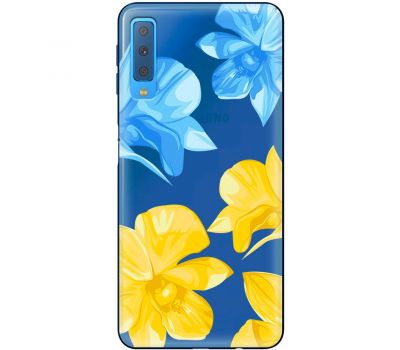 Чохол для Samsung Galaxy A7 2018 (A750) MixCase патріотичні синьо-жовті квіти