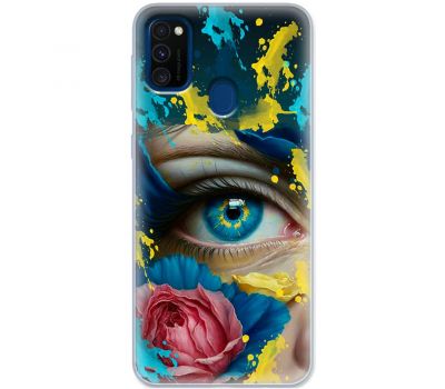Чохол для Samsung Galaxy M21 / M30s MixCase патріотичні Синє жіноче око