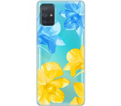 Чохол для Samsung Galaxy A71 (A715) MixCase патріотичні синьо-жовті квіти