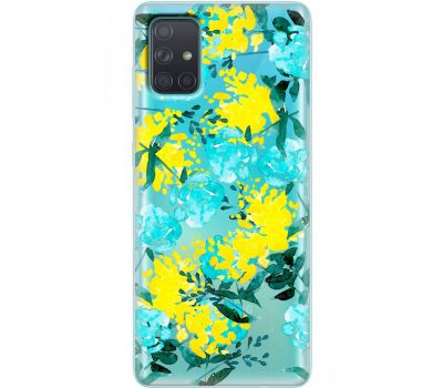 Чохол для Samsung Galaxy A71 (A715) MixCase патріотичні жовто-блакитні квіти