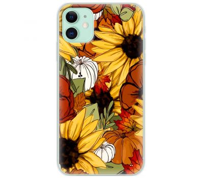 Чохол для iPhone 12 mini MixCase осінь гарбузи і соняшники