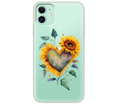 Чохол для iPhone 12 mini MixCase осінь соняшник з серцем