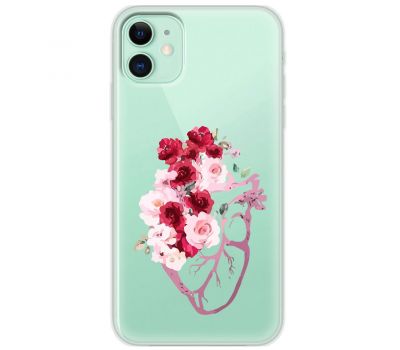 Чохол для iPhone 12 mini Mixcase квіти серце поросло квітами