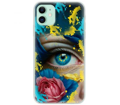 Чохол для iPhone 12 mini MixCase патріотичні Синє жіноче око