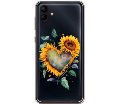 Чохол для Samsung Galaxy A04 (A045) MixCase осінь соняшник з серцем