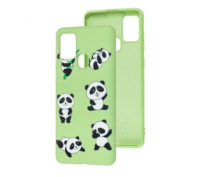 Чохол для Samsung Galaxy A21s (A217) Wave Fancy funny panda/mint gum