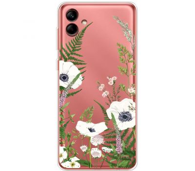 Чохол для Samsung Galaxy A04 (A045) Mixcase квіти білі квіти лісові трави