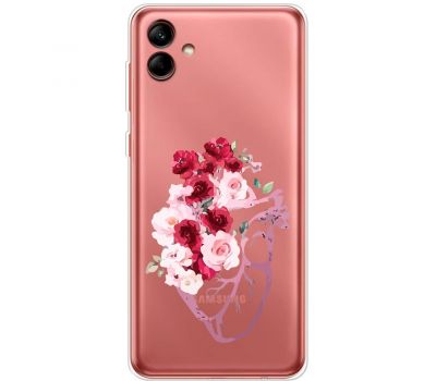 Чохол для Samsung Galaxy A04 (A045) Mixcase квіти серце поросло квітами