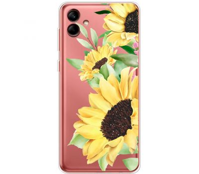 Чохол для Samsung Galaxy A04 (A045) Mixcase квіти великі соняшники