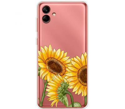 Чохол для Samsung Galaxy A04 (A045) Mixcase квіти три соняшники
