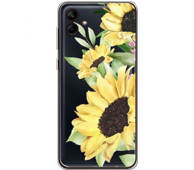 Чохол для Samsung Galaxy A04e (A042) Mixcase квіти великі соняшники