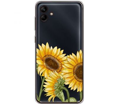 Чохол для Samsung Galaxy A04e (A042) Mixcase квіти три соняшники