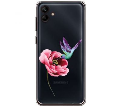 Чохол для Samsung Galaxy A04e (A042) Mixcase квіти колібрі в півоні