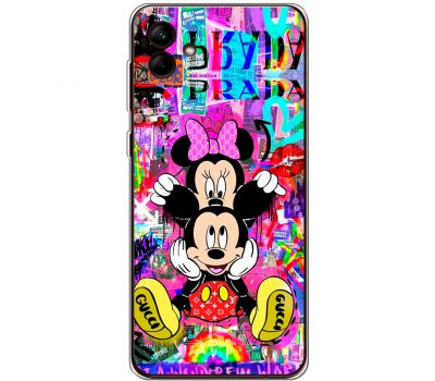 Чохол для Samsung Galaxy A04e (A042) MixCase графіті Mickey and Minnie mouse