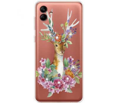 Чохол для Samsung Galaxy A04e (A042) MixCase зі стразами Deer with flowers