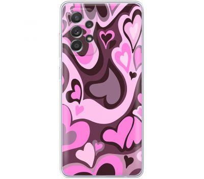Чохол для Samsung Galaxy A52 MixCase день закоханих серця на рожевому