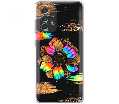 Чохол для Samsung Galaxy A52 MixCase Леопард райдужна квітка