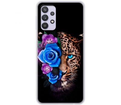 Чохол для Samsung Galaxy A32 (A325) MixCase Леопард у квітах
