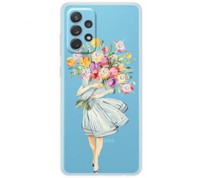 Чохол для Samsung Galaxy A13 (A135) MixCase стрази з букетом в обіймах