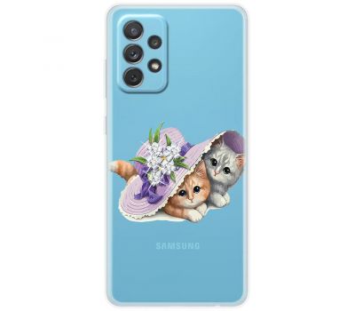 Чохол для Samsung Galaxy A13 (A135) MixCase стрази кошенята з капелюхом