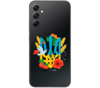 Чохол для Samsung Galaxy A14 MixCase патріотичні герб у квітах