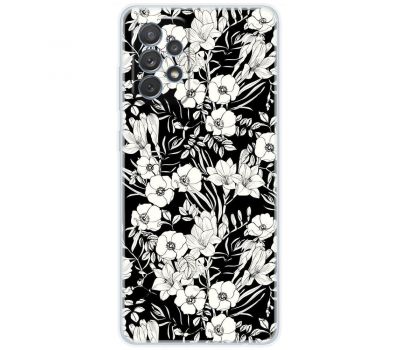 Чохол для Samsung Galaxy A13 (A135) MixCase квіти чорно-білі