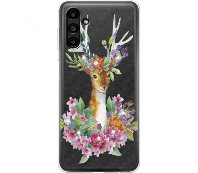 Чохол для Samsung Galaxy A14 MixCase стрази Deer with flowers