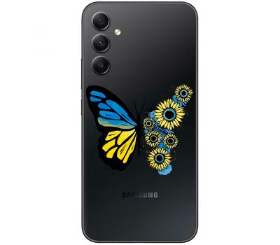 Чохол для Samsung Galaxy A14 MixCase патріотичні жовто-синій метелик