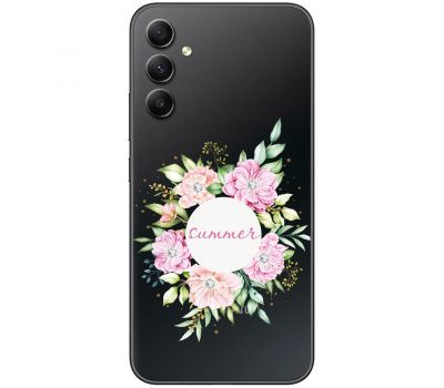 Чохол для Samsung Galaxy A34 (A346) Mixcase зі стразами квіти по колу