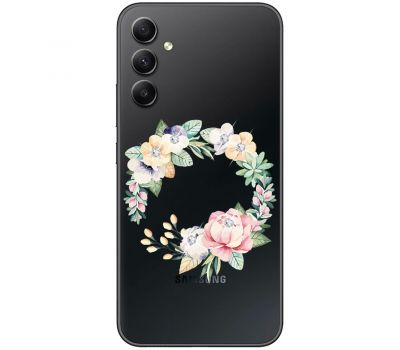 Чохол для Samsung Galaxy A14 Mixcase зі стразами вінок з квітами