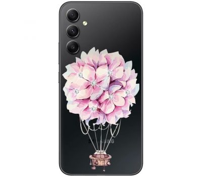 Чохол для Samsung Galaxy A14 Mixcase зі стразами повітряна куля з квітами