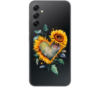 Чохол для Samsung Galaxy A14 MixCase осінь соняшник з серцем