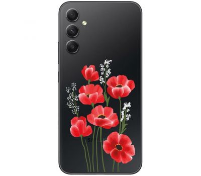 Чохол для Samsung Galaxy A14 Mixcase квіти маки в польових травах
