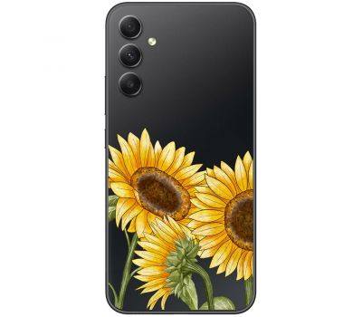 Чохол для Samsung Galaxy A14 Mixcase квіти три соняшники