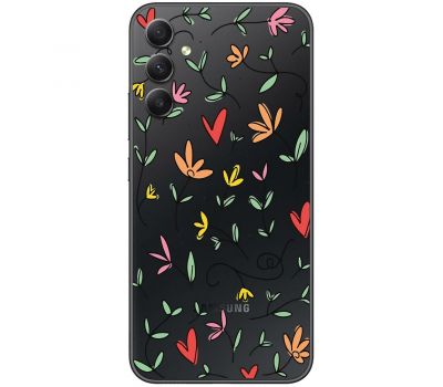 Чохол для Samsung Galaxy A24 (A245) Mixcase квіти квіточки - листочки