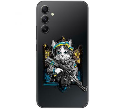 Чохол для Samsung Galaxy A54 (A546) MixCase патріотичні кіт захисник