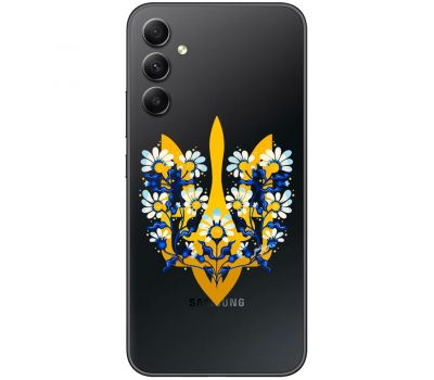 Чохол для Samsung Galaxy A24 (A245) MixCase патріотичні тризуб в квітах