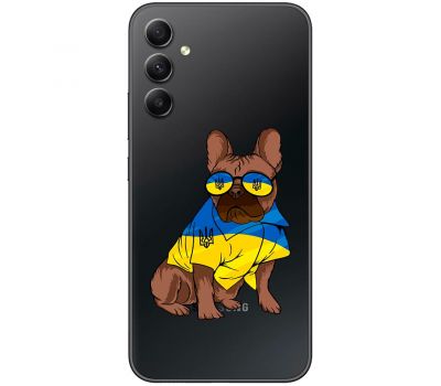 Чохол для Samsung Galaxy A54 (A546) MixCase патріотичні мопс в жовто-синіх кол