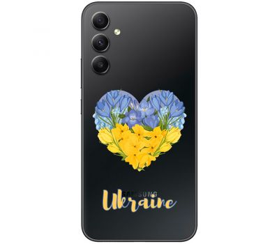 Чохол для Samsung Galaxy A24 (A245) MixCase патріотичні серце з квітами