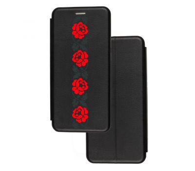 Чохол-книжка Samsung Galaxy A54 (A546) з малюнком червоні квіти
