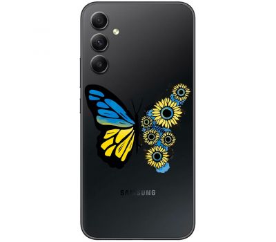 Чохол для Samsung Galaxy A24 (A245) MixCase патріотичні жовто-синій метелик