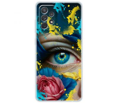 Чохол для Samsung Galaxy A72 MixCase патріотичні Синє жіноче око
