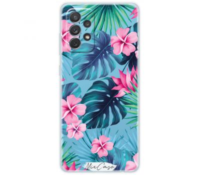 Чохол для Samsung Galaxy A72 Mixcase квіти монстера з рожевими квітами