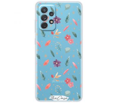 Чохол для Samsung Galaxy A72 Mixcase квіти фіолетові та рожеві квіти у гілках